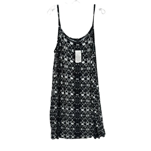 Ellos Spaghetti Strap Sundress 1X‎ NWT Black White Floral Midi Summer 22/24 - Picture 1 of 7